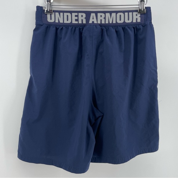 Under Armour Mens Athletic Shorts Navy Blue Heat Gear M - Picture 3 of 4